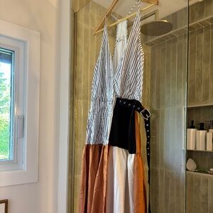 Tibi black, white and rust sundress